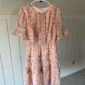 Rachel Parcell Blush Floral Midi Dress